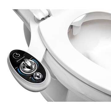 Boss Bidet Luxury - Bidet Attachment for Toilet Seat – Easy Install, Non-Electric Dual Nozzle Spra...