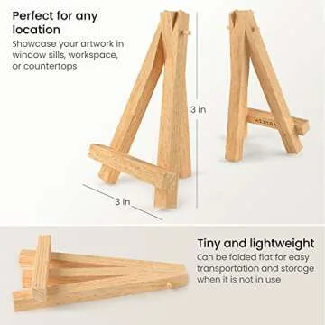 Mini Display Easels - Perfect for Small Artworks, 40 Pack