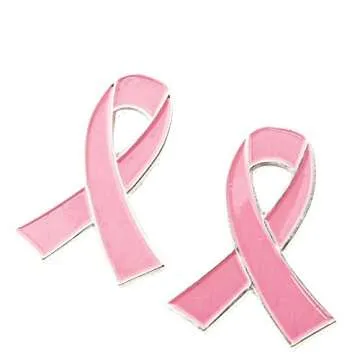 Batino 10pcs Pink Ribbon Badge Brooch Pin for Breast Cancer Awareness