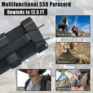 KKIKK Paracord Grab Handles, 2/4 Pack Wrangler Roll Bar Grab Handles for JK TJ JL CJ YJ JKU JLU and Gladiator JT Wrangler Hardware Handle for 2019 2020 2021 2022 2023 2024 Modle