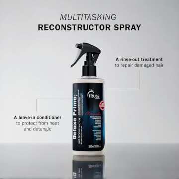 TRUSS Deluxe Prime Hair Treatment - Anti Frizz Heat Protectant Spray + Hair Primer - Nourishes, Deta...
