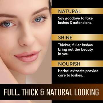 VieBeauti Premium Eyelash Growth Serum: lash Serum Enhancement, Eyelash Serum Promotes Appearance of Longer, Thicker, Healthier and Stronger Lashes, Irritation-Free, Deep Gold, 0.1 Fl. Oz.