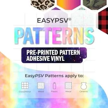 Siser EasyPSV Patterns 11.8" x 5ft Roll - Self Adhesive Permanent Craft Vinyl (Watercolor Rainbow)