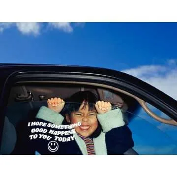 I Hope Something Good Happens to You Today Smiley Decals Fun Car Sticker (18cm, White)