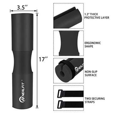 NEALFIT Barbell Pad Squat Pad for Squats—Squat Bar Pad—Great for Weightlifting,Lunges and Hip Th...