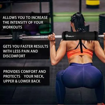 NEALFIT Barbell Pad Squat Pad for Squats—Squat Bar Pad—Great for Weightlifting,Lunges and Hip Thrusts—Foam Sponge Pad—Fit Standard and Olympic Bars Perfectly