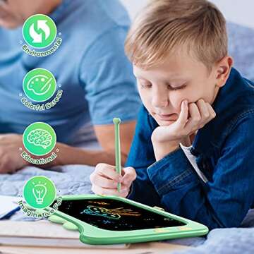 LCD Writing Tablet for Kids, Colorful Toddler Toys Doodle Board, Drawing Tablet, Reusable Electronic Pads Educational and Learning Toy Gift for 3-8 Years Old Boys and Girls
