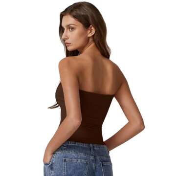 QINSEN Women's Strapless Tube Tops - Versatile Fashion
