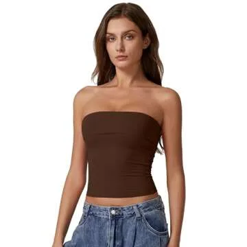 QINSEN Women's Strapless Tube Tops - Versatile Fashion