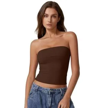 QINSEN Women's Strapless Tube Tops - Versatile Fashion
