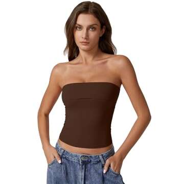 QINSEN Women's Strapless Tube Tops - Versatile Fashion