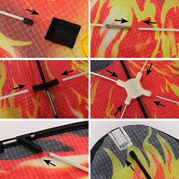 JEKOSEN Phoenix Huge Kite for Kids and Adults Easy to Fly Single Line String with Tail for Beach Trip Park Family Outdoor Games and Activities