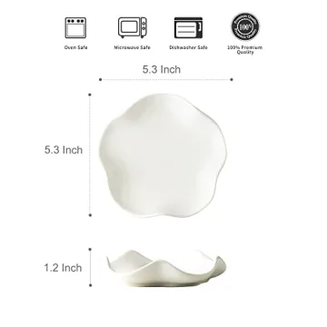 Miamolo Cute Spoon Rest for Stove Top, Ceramic Spoon Holder for Kitchen Counter, 5.3 Inches Coffee Spoon Holder Utensil Rest for Cooking Housewarming Wedding, White