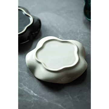 Miamolo Cute Spoon Rest for Stove Top, Ceramic Spoon Holder for Kitchen Counter, 5.3 Inches Coffee Spoon Holder Utensil Rest for Cooking Housewarming Wedding, White