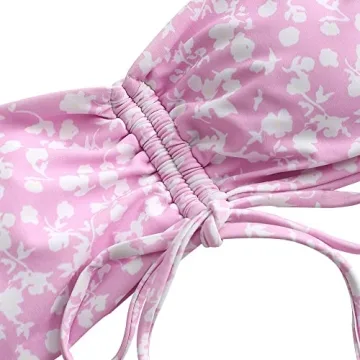 ZAFUL Women's Floral Bikini Set Light Pink Perfect Fit