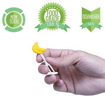 Cocktail Forks, 6-Piece Appetizer Forks, Fruit Shapes, Stainless Steel and Silicone Small Forks for Fruits, Cheese, Appetizers