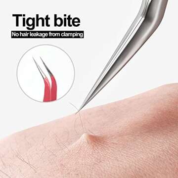BlingKingdom Stainless Steel Eyelash Extension Tweezers Straight and Curved Tip Eyelash Tweezers for Eyelash Extension Applications with Eyelash Brush