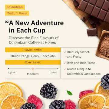 Colombian Medellín Coffee Beans - Single Origin Medium Roast Coffee Beans, Freshly Roasted To Order Organic Ground Coffee, Specialty Grade, Fair Trade and Non-GMO, Chocolate & Berry Notes - 12 oz