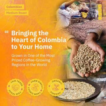 Colombian Medellín Coffee Beans - Single Origin Medium Roast Coffee Beans, Freshly Roasted To Order Organic Ground Coffee, Specialty Grade, Fair Trade and Non-GMO, Chocolate & Berry Notes - 12 oz