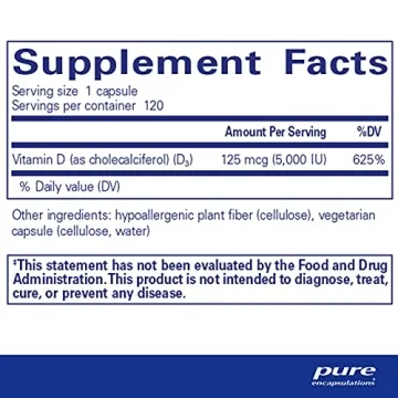 Pure Encapsulations Vitamin D3 125 mcg Supplement with Capsules