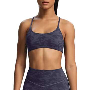 Aoxjox Women's Workout Sports Bras Fitness Backless Padded Ivy Low Impact Bra Yoga Crop Tank Top (Cl...