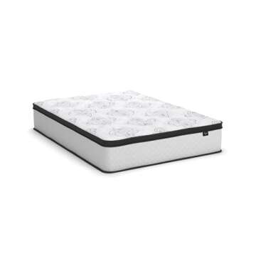 Signature Design by Ashley Full Size Chime 12 Inch Medium Firm Hybrid Mattress with Cooling Gel Memory Foam for Pressure Relief