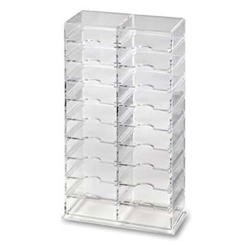 byAlegory Acrylic Universal Makeup Organizer Tower w/Removable Dividers Can Stand or Lay Flat on Van...