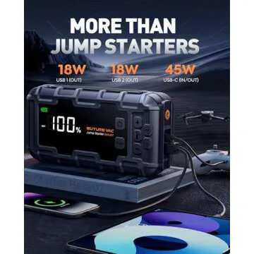 Powerful 10-in-1 Car Battery Jump Starter with Air Compressor