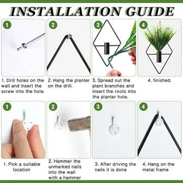 Canlierr 2 Pieces Wall Decor Hanging Planters with Artificial Plants Metal Hanging Vase Indoor Plants Holder Modern Geometric Wall Art for Home Bedroom Living Room Office(Black)