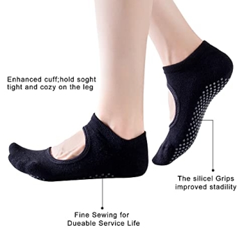 Hicdaw Non-Slip Yoga Socks for Comfortable Workouts