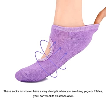 Hicdaw Non-Slip Yoga Socks for Comfortable Workouts