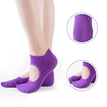 Hicdaw Non-Slip Yoga Socks for Comfortable Workouts