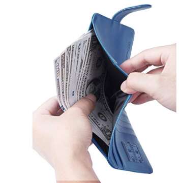 Passport Holder Cover Wallet RFID Blocking Leather Card Case Travel Accessories for Women Men (Blue)