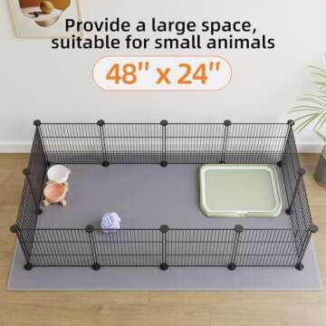 LURIVA DIY Small Animal Pet Playpen, Guinea Pig Cages, Rabbit Playpen, Dog/ Puppy Playpen, Indoor Portable Metal Wire Yard Fence, 15 X 12 Inch, 12 Panels, Black