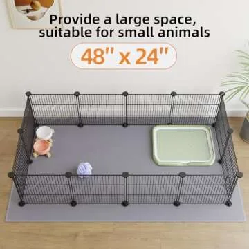 LURIVA DIY Small Animal Pet Playpen, Guinea Pig Cages, Rabbit Playpen, Dog/ Puppy Playpen, Indoor Portable Metal Wire Yard Fence, 15 X 12 Inch, 12 Panels, Black