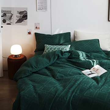 Luxe AMWAN Emerald Green Duvet Cover Set for King Beds
