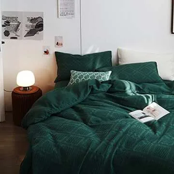 Luxe AMWAN Emerald Green Duvet Cover Set for King Beds