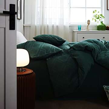Luxe AMWAN Emerald Green Duvet Cover Set for King Beds