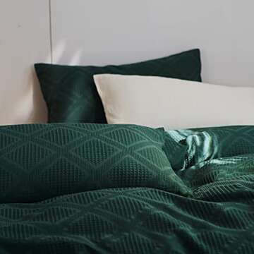 Luxe AMWAN Emerald Green Duvet Cover Set for King Beds