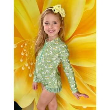 GRACE KARIN Girls Bathing Suits Size 10-12 One Piece Long Sleeve Swimsuits Beach Swimwear