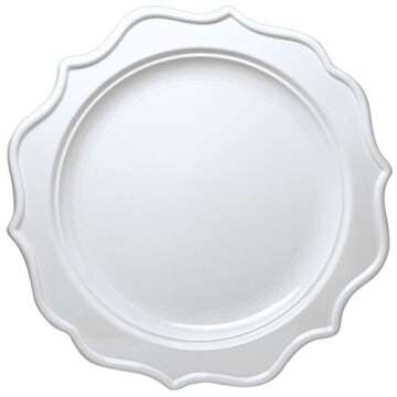 Tiger Chef 96 Pack Elegant Plastic Plates for Parties