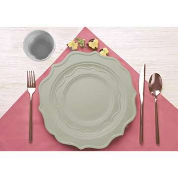 Tiger Chef 96 Pack Elegant Plastic Plates for Parties