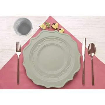 Tiger Chef 96 Pack Elegant Plastic Plates for Parties