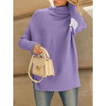 LILLUSORY Women's Turtleneck Oversized Tunic Sweater