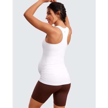 CRZ YOGA Butterluxe Women's Racerback Maternity Tank - Soft, Stylish Support