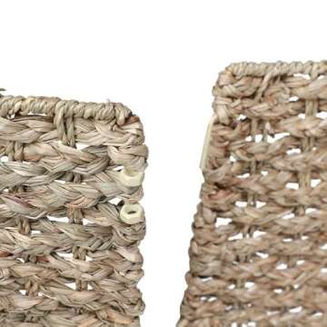 Natural Seagrass Christmas Tree Collar - Fits Around a Tree up to 8 Ft - Rustic or Beach Theme Tree Skirt - Beautiful for Your Seashell Christmas Tree 27 Inch