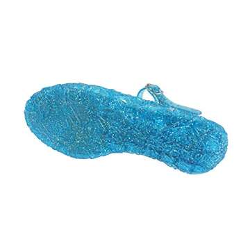 Qinyue.JF Girls' Cute Sparkle Sandals Fancy Dress Up Jelly Party Dancing Cosplay Shoes ????¡ì?o?Baby Girls Soft Crystal Plastic Shoes Children's Princess Shoes (11M US Little Kid, Blue)