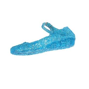 Qinyue.JF Girls' Cute Sparkle Sandals Fancy Dress Up Jelly Party Dancing Cosplay Shoes ????¡ì?o?Baby Girls Soft Crystal Plastic Shoes Children's Princess Shoes (11M US Little Kid, Blue)