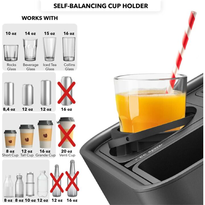 CouchConsole Cup Holder Tray for Snacks & Drinks