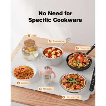 Electric Warming Tray with Adjustable Temperature Settings